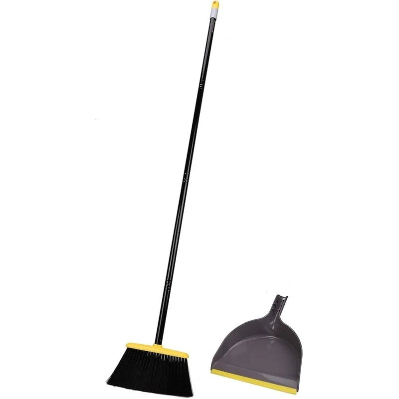 Indoor Broom Dustpan Set Sturdy Stainless Steel Handle Compact Storage Cleaning
