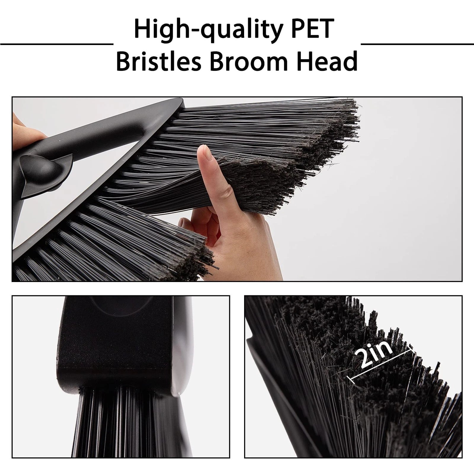 Eyliden Commercial Angle Broom and Dustpan Combo with Long Handle Lobby Dust ...
