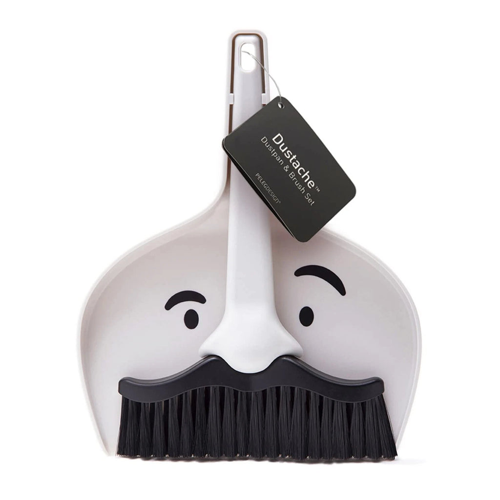 Dustache Small Dustpan and Brush Set Mini Broom and Dustpan Set Mustache Desi...