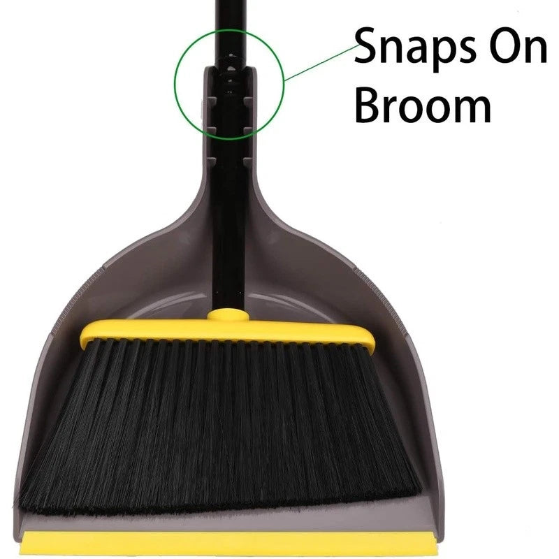 Indoor Broom Dustpan Set Sturdy Stainless Steel Handle Compact Storage Cleaning