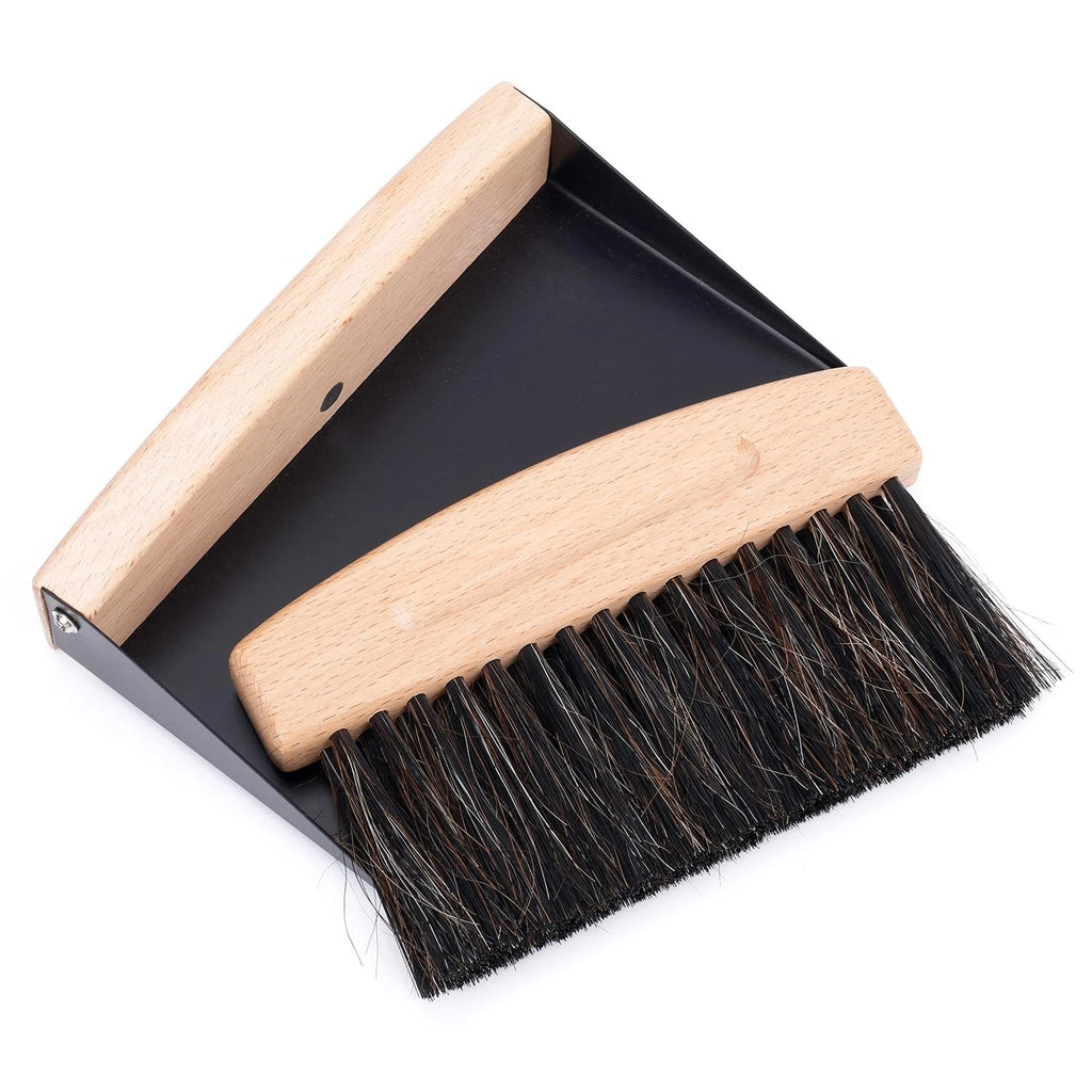 Desktop Broom and Dustpan Set, Mini Dustpan and Brush Set Wooden Handheld Bro...