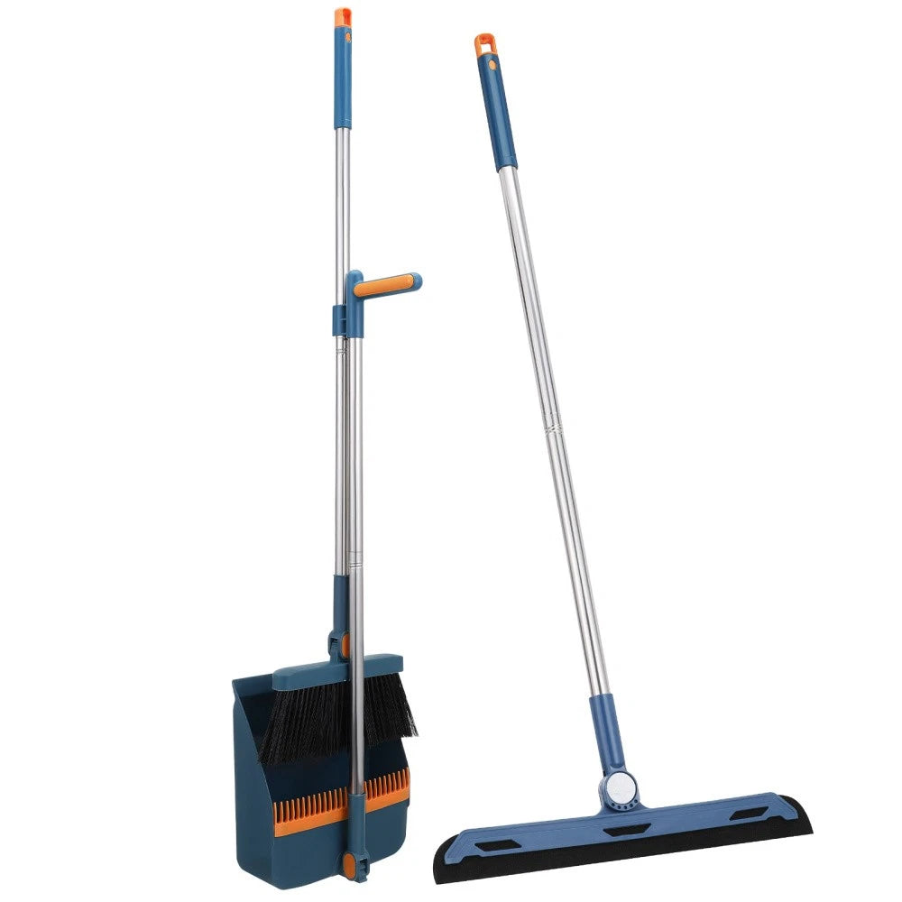 Dustpan and Brush Set Strong Metal Handle Dust Pan & Broom Sweeper Handled