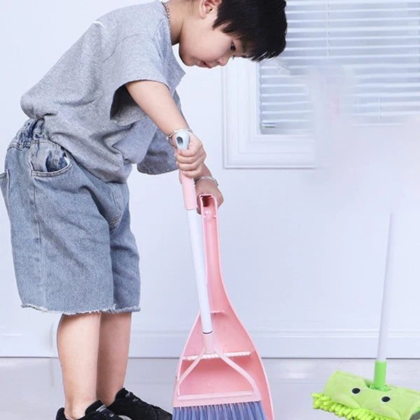 1 Set Child Besom Dustpan Kit Kids Cleaning Broom Dustpan Combination Kids Mini