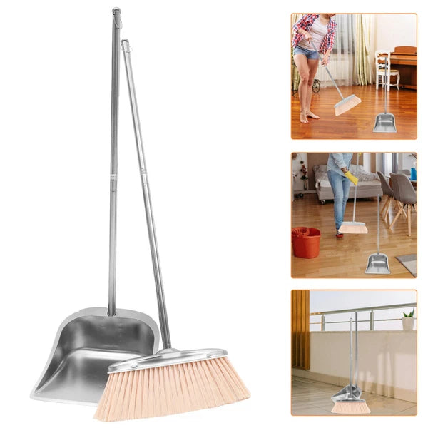 Broom Garbage Set Office Dust Pan and Brushes Cleaning Dustpan for Home