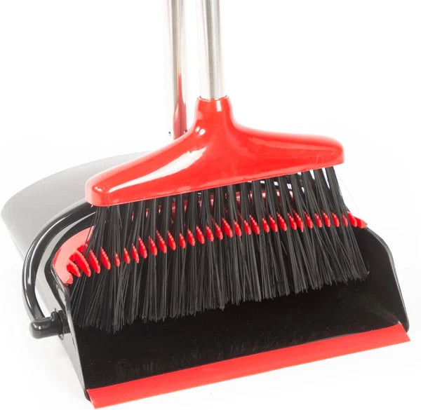 Hub City Industry Heavy Duty Broom and Dustpan Combo Set with Commercial Long Ha