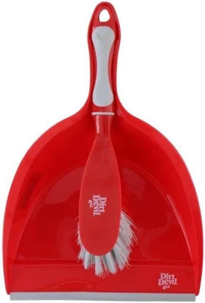 Dirt Devil Home Cleaning Brushes Set of 6 with Broom Dustpan & Handbrushes Red