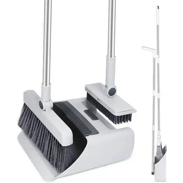 Upright Broom & Dustpan Set with Comb Teeth