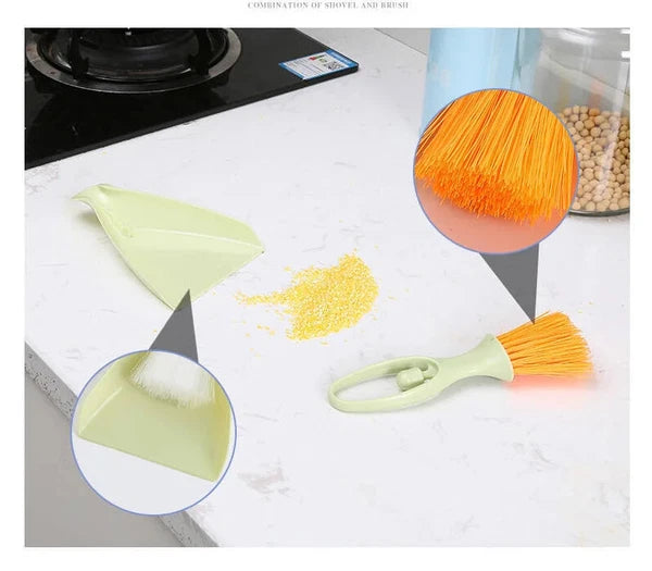 Home Keyboard Hair Brush Mini Floor Dust Broom and Dustpan Set Cleaning Tool New