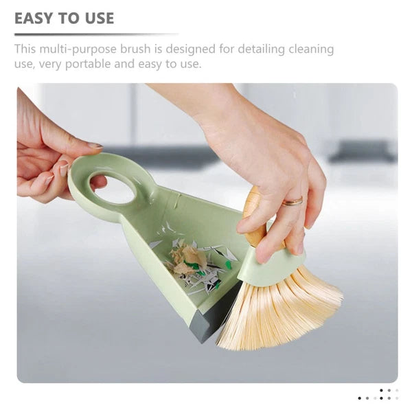 Mini Broom Dustpan Set Keyboard Brush and Duster for Car Air Vent