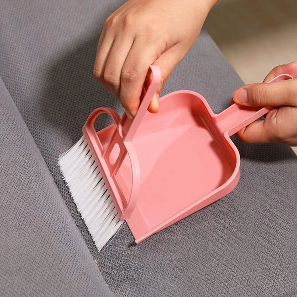 Lamoutor 3 Pack Mini Hand Broom and Dustpan Set Small Dust Pans Color Mixing