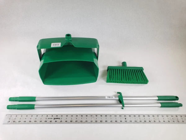 Remco 62502 Green Lobby Container Dust Pan And 14.6 Inch Broom Set