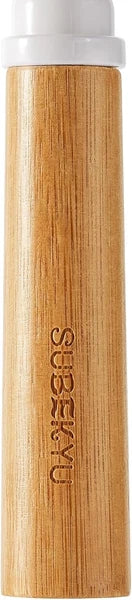 SUBEKYU Dustpan and Brush Set with Bamboo Handle, Hand Mini Broom White