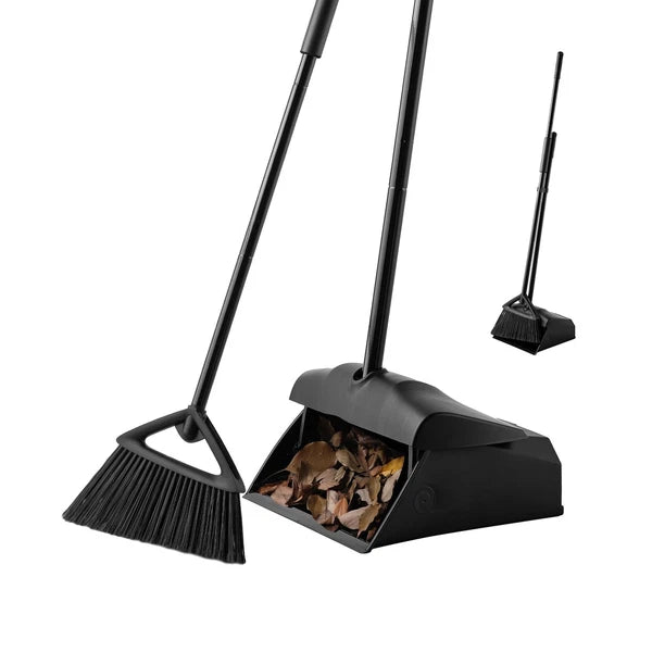 Eyliden Commercial Angle Broom and Dustpan Combo with Long Handle Lobby Dust ...