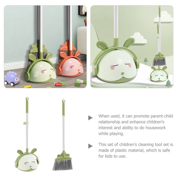 Children's Broom Set Toddler Handheld Small with Dustpan Kids Sweeper