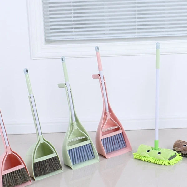 1 Set Child Besom Dustpan Kit Kids Cleaning Broom Dustpan Combination Kids Mini